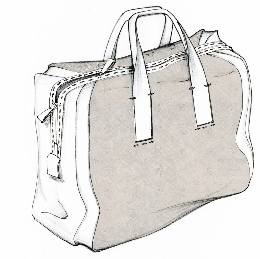 Weekend bag: lo stesso corpo morbido, chiuso da una cerniera perimetrale a doppio cursore.